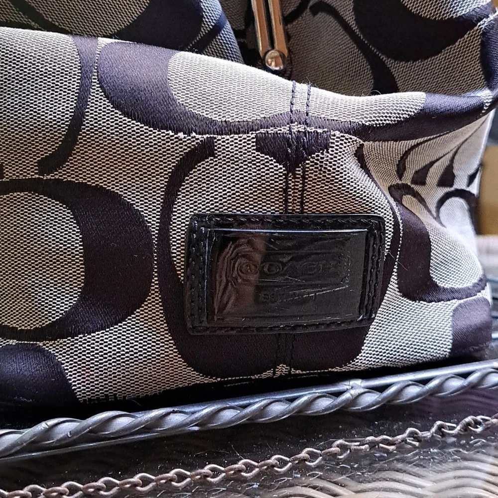 Coach Black and Tan Signature Satchel. CLOSET CLOSING SALE.